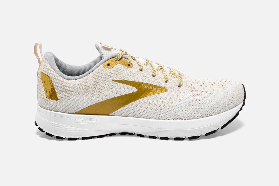 Brooks Israel Revel 4 Road Running Shoes Womens - White/Gold - BEJ-157024